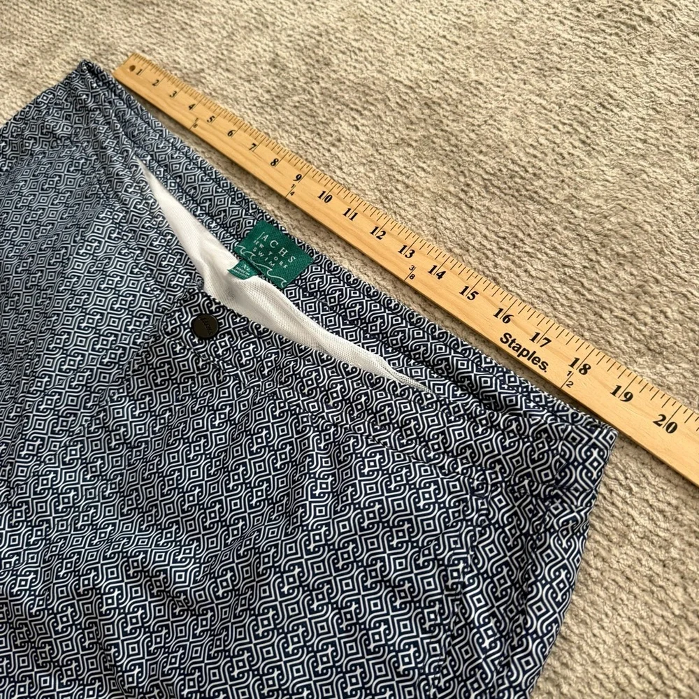 Jachs NY Swim‎ Navy Geometric Print Swim Trunks XL Mesh Lined